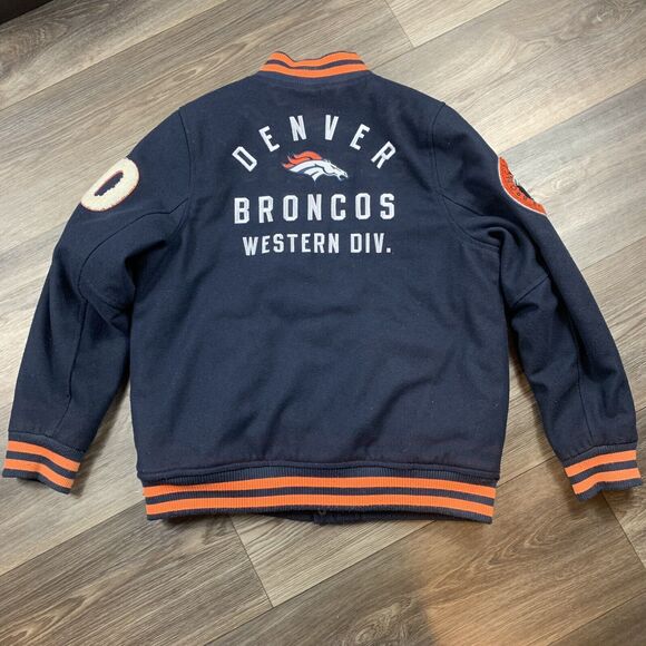 NFL Team Apparel Size L 14-16 Denver Broncos Coat Jacket Blue Youth - Picture 6 of 10